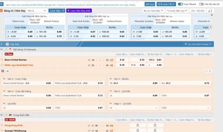 Cá Cược Bóng Rổ AE888 Thống Trị Sàn Đấu Cùng Kèo NBA 2 Giao diện cá cược bóng rổ AE888