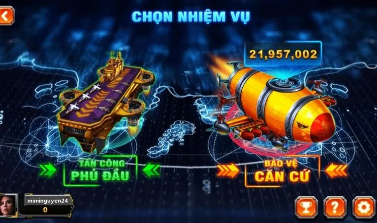 Bí Mật Bắn Cá Đại Chiến B52 AE888 Cách Trở Thành Xạ Thủ Bất Bại 2 Chọn nhiệm vụ trong game Bắn Cá Đại Chiến B52 AE888