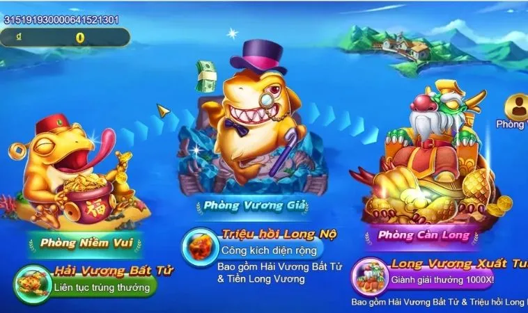 Chinh Phục Đại Dương Royal Fishing AE888 Thắng Lớn Mỗi Ngày 2 Các phòng chơi trong game bắn cá Royal Fishing AE888