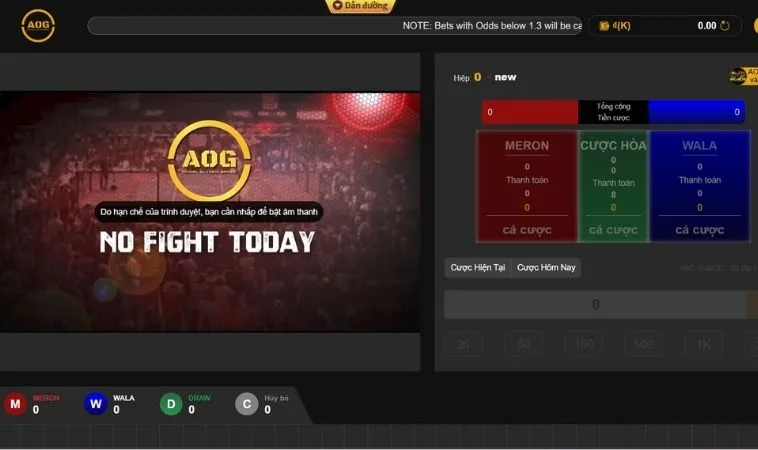 Giao diện cá cược đá gà AE888