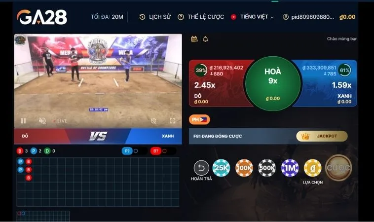 Cách Chơi Đá Gà GA28 Tại AE888 Trải Nghiệm Sảnh Cược VIP 2 Các cửa cược Đá Gà GA28 Tại AE888