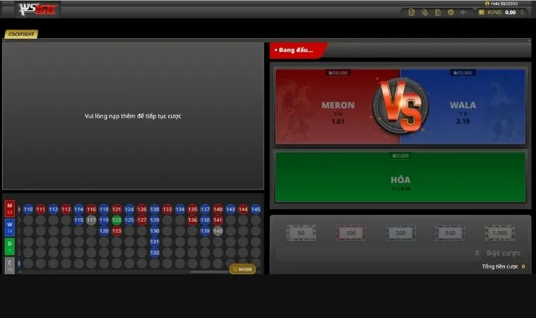 Chinh Phục Đấu Trường Đá Gà WS168 Tại AE888 Cực Đỉnh 2 Các cửa cược tại sảnh Đá Gà WS168 Tại AE888