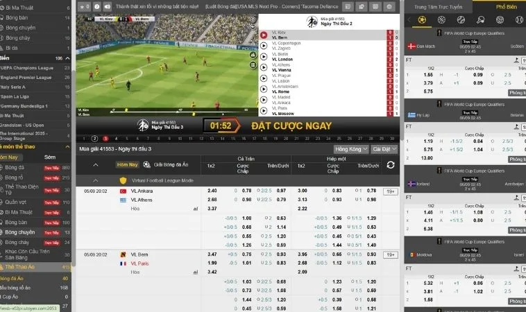 Chinh Phục Thể Thao Ảo AE888 Đặt Cược Thông Minh Thắng Lớn 2 Giao diện cá cược thể thao ảo AE888